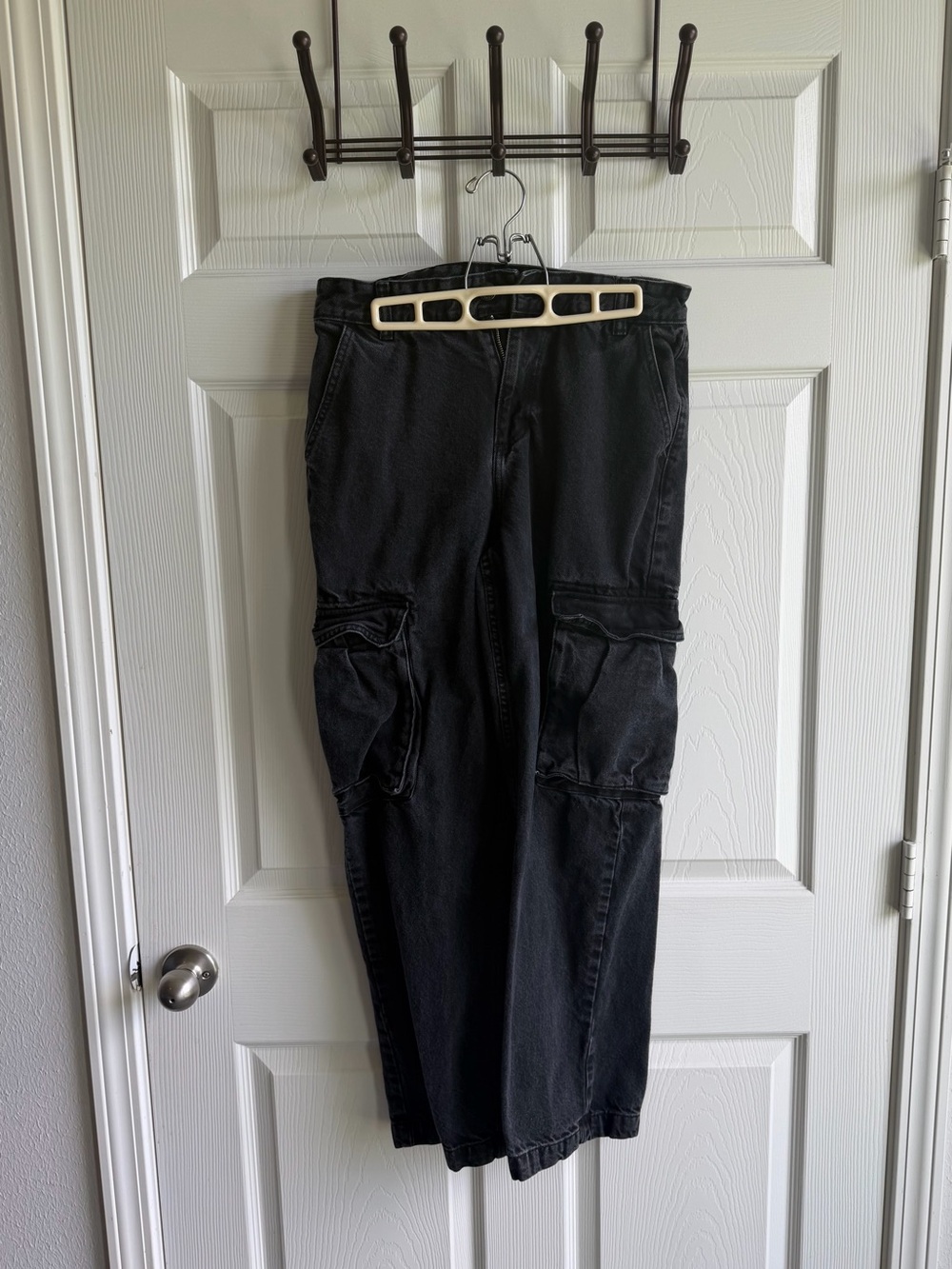 Men's Zara Black Denim Cargo Pants